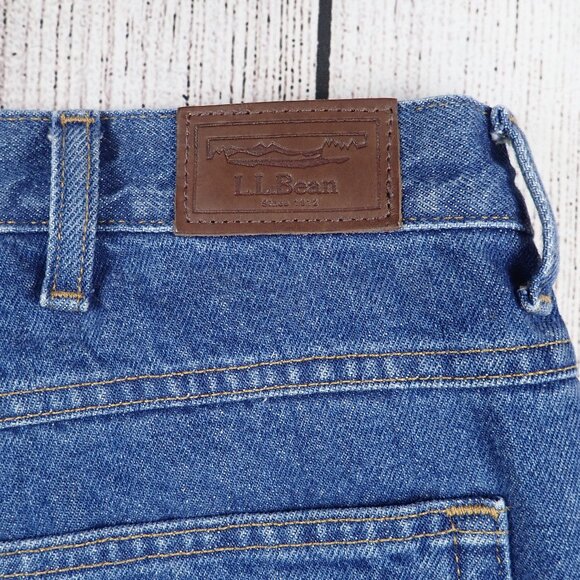 LL Bean Jeans Mens 40x29 Classic Fit Fleece Flannel Lined Blue Denim - Picture 6 of 10